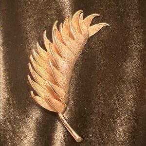 Vintage Marcel Boucher Gold-Tone Leaf Brooch- Signed and Numbered P8901